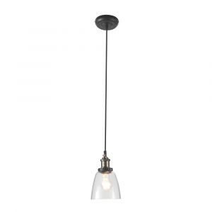 Plafonnier avec douille finition laiton et cloche en verre - H29 cm
