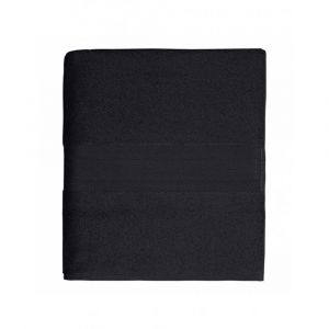 Serviette invit&eacute; unie en coton bleu 30x50