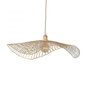 Abat jour bambou ombrelle ajour&eacute;e naturel 75 cm