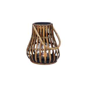 Photophore lanterne rotin avec anse