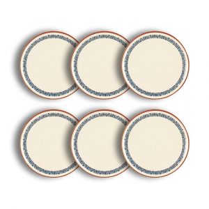 Lot de 6 assiettes &agrave; dessert en fa&iuml;ence blanche 20cm