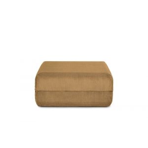 Pouf convertible et modulable 1 place en velours côtelé jaune