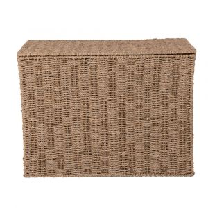 Malle en jonc de mer tress&eacute; et m&eacute;tal recycl&eacute;