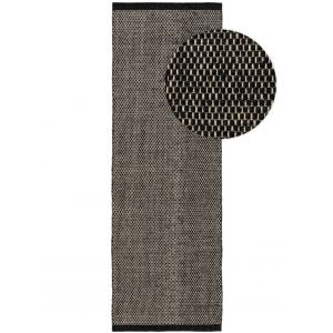 Tapis de couloir en laine noir & blanc 80x250