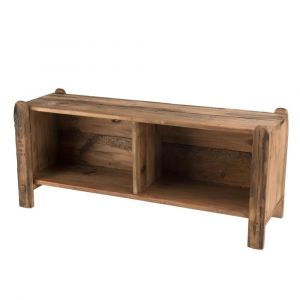 Meuble &agrave; chaussures 2 niches en pin recycl&eacute;