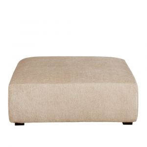 Pouf en tissu c&ocirc;tel&eacute; beige