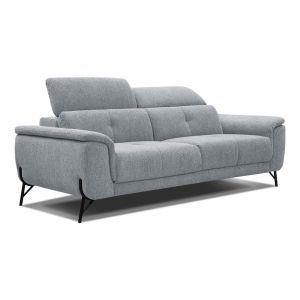 Canap&eacute; droit 3 places XXL tissu gris clair