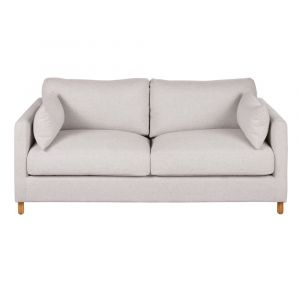 Canap&eacute; convertible 3/4 places en textile tram&eacute; gris clair chin&eacute;, matelas 14 cm