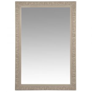 Grand miroir rectangulaire à moulures beiges 120x180