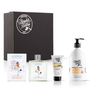 Coffret huile s&egrave;che baume mains et savon douche fleur oranger