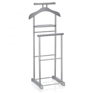 Valet de chambre double portant en métal, gris