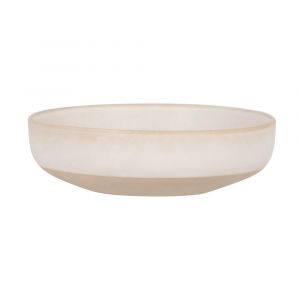 Assiette creuse en gr&egrave;s beige