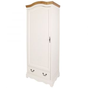 Armoire bonneti&egrave;re 1 porte 1 tiroir cr&egrave;me L80
