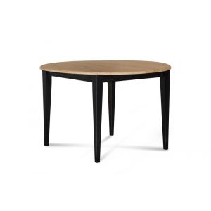 Table ronde bois D115 cm avec 1 allonge et Pieds fuseau