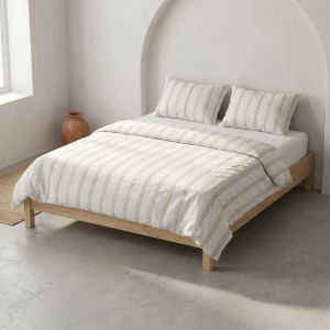 Housse de couette 100% coton vert d'eau 150x220 cm + 45x110 cm