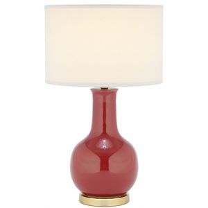 Lampe de table en ceramique rouge