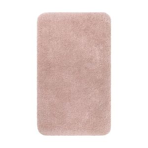 Tapis de bain uni en polyester rose poudr&eacute; 70x120