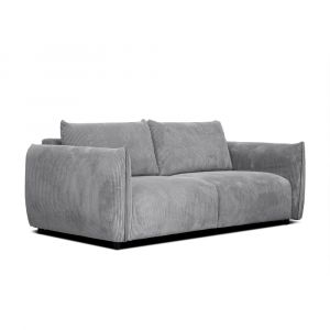 Canap&eacute; droit XXL 3 places tissu gris clair
