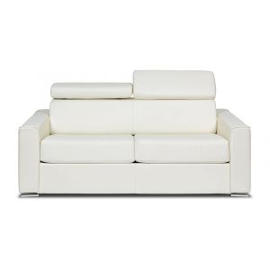 Canap&eacute; convertible  cuir 3 places blanc