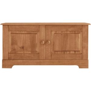 Banc avec 2 portes en pin cir&eacute;