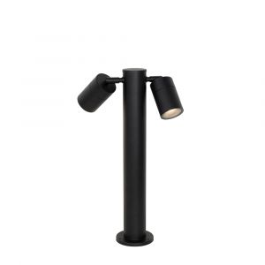 Lampadaire ext&eacute;rieur noir 45 cm 2 lumi&egrave;res IP44 r&eacute;glable