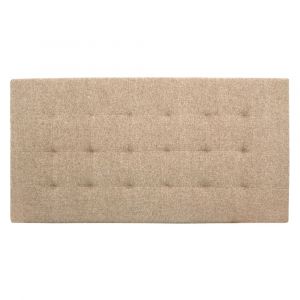 T&ecirc;te de lit polyester capitonn&eacute;e marron 160x80cm