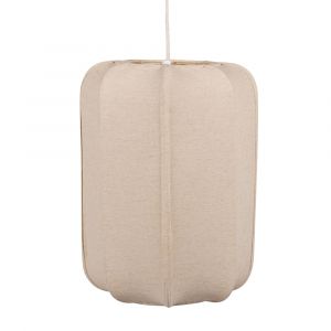 Suspension en lin et coton beige et métal blanc