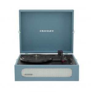 Platine vinyle portable avec Bluetooth bleu ciel