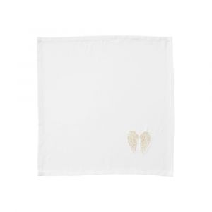 Serviette de table coton brodé blanc 42 x 42 cm