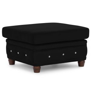 Repose-pieds Chesterfield en velours noir