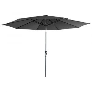 Parasol droit rond 3,30m en aluminium et toile grise