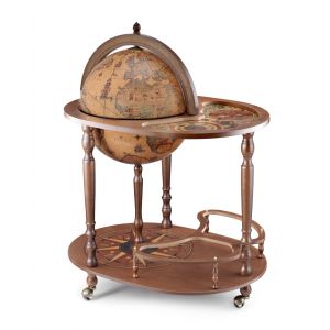 Bar globe mappemonde en bois brun classique 53x70xh93