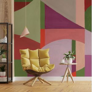 Papier peint panoramique Paysage D&eacute;compos&eacute;, Mauve 300 x 250c