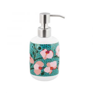 Distributeur de savon  bleu turquoise porcelaine 17 x 8 x 5 cm