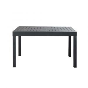 Table de jardin extensible en aluminium gris anthracite 6/12 personnes L135/270