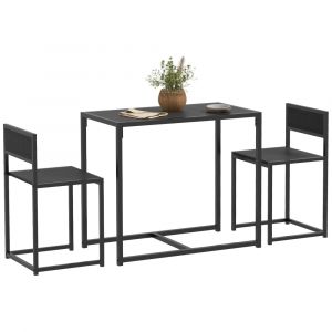 Table de cuisine avec 2 chaises encastrables noir