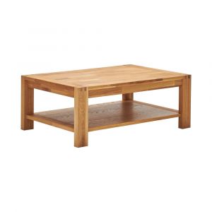 Table basse en bois naturelle finition ch&ecirc;ne huil&eacute;