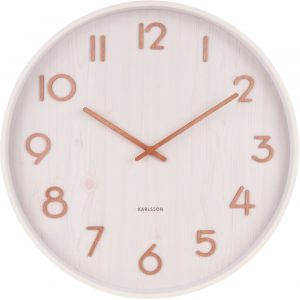 Horloge murale ronde en bois &oslash;40cm - Blanc