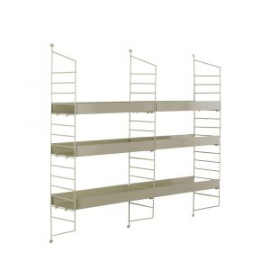 &Eacute;tag&egrave;re murale en m&eacute;tal L98cm - Taupe