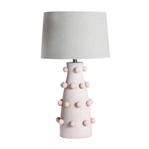 Lampe de salon en c&eacute;ramique rose p&acirc;le  en 40x40x73 cm - lot de 2