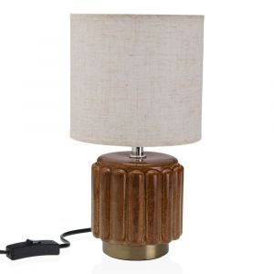 Lampe &agrave; poser en c&eacute;ramique marron 15x15x28cm