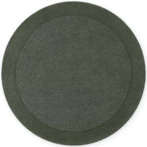Tapis Rond en laine tuft&eacute; main Vert - 200cm