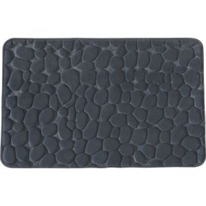Tapis de bain galet &agrave; m&eacute;moire de forme gris 50x80cm
