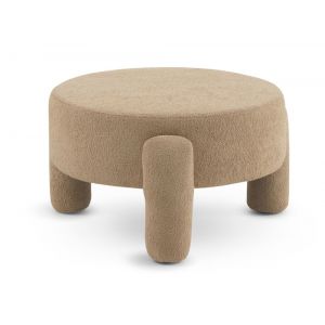 Structure du pouf et pieds tapiss&eacute;s en beige boucl&eacute;