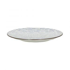 Assiette &agrave; dessert en porcelaine bleue