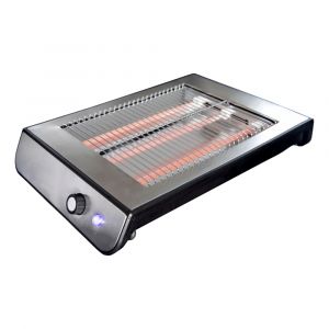 Grille-pain plat acier brossé et noir