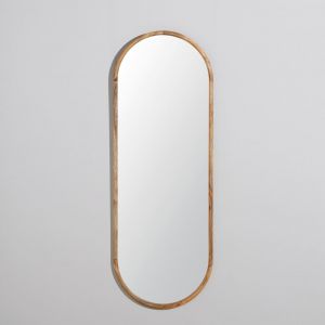 Grand miroir ovale en bois de manguier 60x170