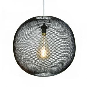 Suspension en m&eacute;tal grillag&eacute; noir