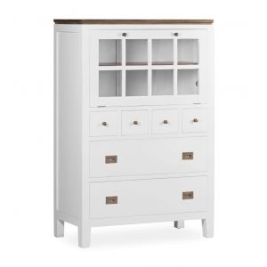 Commode en bois de mindi blanc et marron L 135 cm
