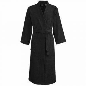 Peignoir col kimono en coton  Noir XXL